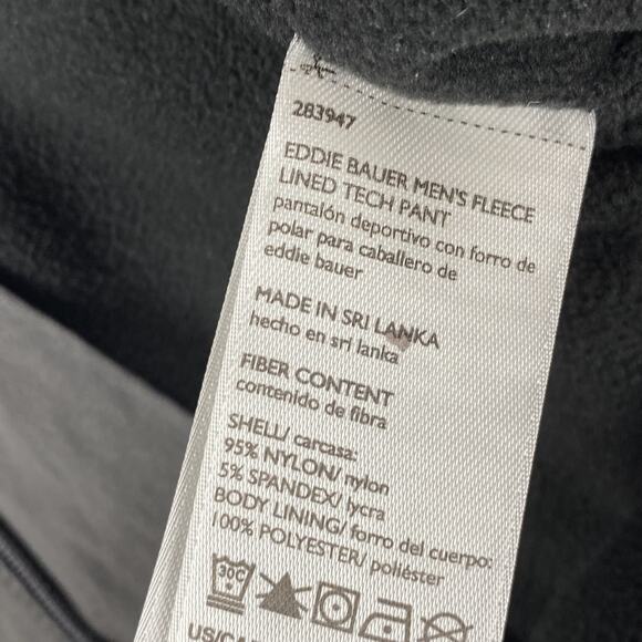 Eddie Bauer Men's 38x32 Fleece Lined Tech Pants Warm Hiking Winter Gray - Picture 6 of 11